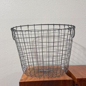 Gray Wire Storage Basket